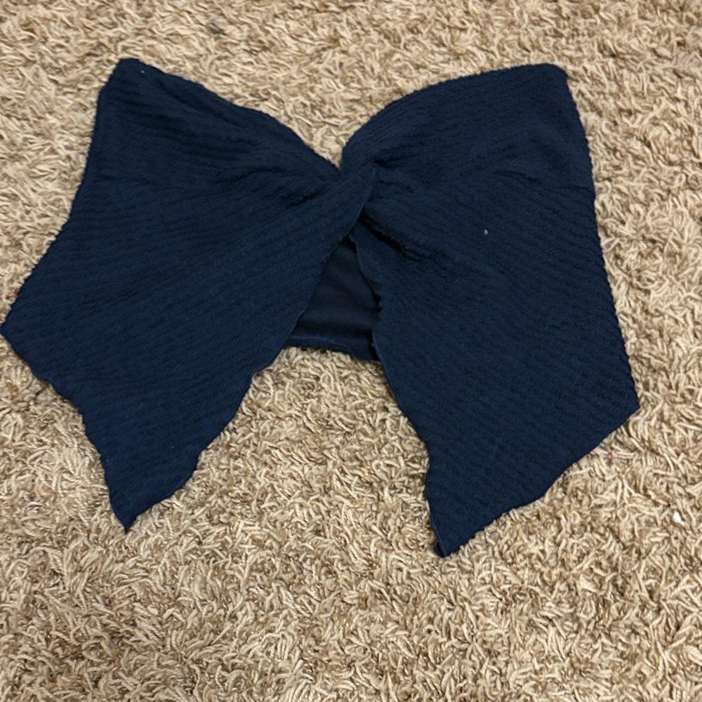 Black Textured Bow Headband